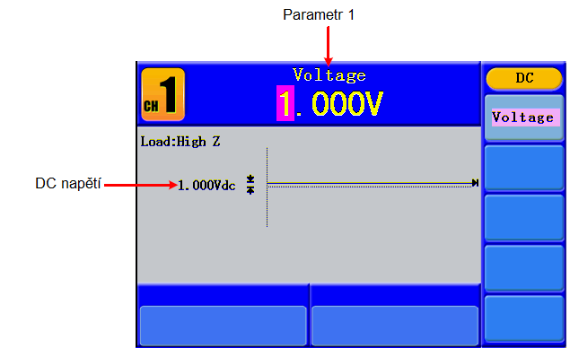 Jak vybrat uložený tvar vlny 1) Vstupte do operačního menu: Stiskněte Editable Wform Create Wform. 2) Vložte pozici uložení požadovaného tvaru vlny.