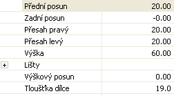 Římsová lišta Vysoká skříň a horní skříňka mají být opatřeny římsovou lištou. V menu Asistent se vybere volba Vložit římsovou lištu.