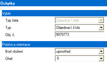 Může se stát, že si zákazník nebo architekt přeje konkrétní typ úchytky. K tomu slouží pole Typ s volbou Objednací číslo. Pak lze zadat požadované objednací číslo, v našem případě 9070773.