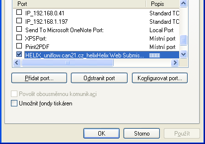 firewalů, tisk vyžaduje přístup na web, ten může být blokován, pokud nebude odesílání