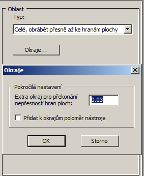 Operace 5X 1. Parametr Tolerance obrábění Menší hodnota má za následek více bodů na dráze obrábění a tím přesnější pohyb nástroje během dráhy.