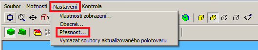 Přehled panelů pro nastavení parametrů přesnosti simulace.