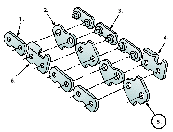 Konstrukce pilového řetězu s úpravou vodicího