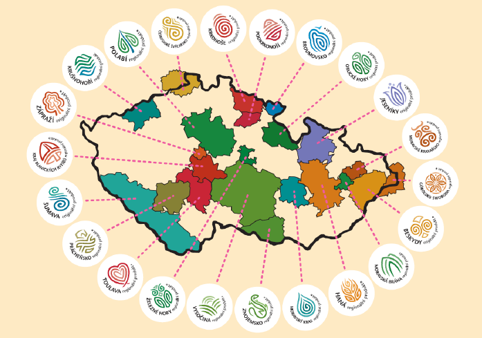 Obrázek 5: Grafické znázornění současných regionálních značek výrobků a služeb na mapě České republiky 53 Zdroj: ČADILOVÁ, Kateřina. Regionální značky podpora místní produkce. CESR [online] 2013 [cit.