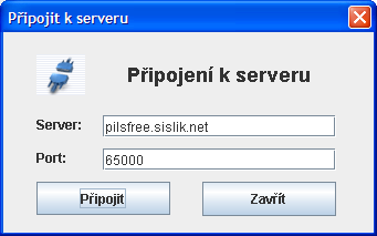 Připojení k serveru Po kliknutí na tlačítko Připojit k serveru se vám zobrazí následující dialog Tetová pole vyplňte podobně jako na obrázky, jen za ně dosaďte hodnoty, na kterých skutečně běží