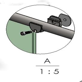 Montáž vodící tyče Poloţte vodící tyč do drţáků do a dejte ji do správné polohy. Utáhněte upevňovací čepy, aby se tyč nemohla posouvat.