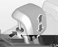 48 Sedadla, zádržné prvky Vodorovné nastavení Opěrky hlavy na zadních sedadlech Poznámky Schválené příslušenství se smí připojit pouze v případě, že se sedadlo nepoužívá.