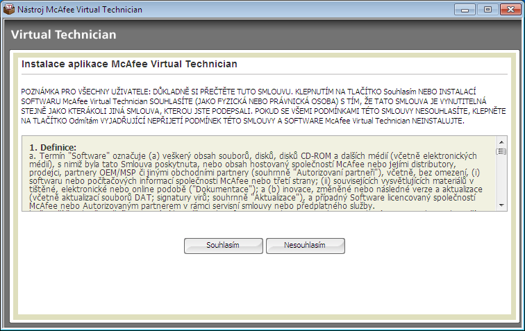 2 Začínáme s nástrojem McAfee Virtual Technician Instalace nástroje McAfee Virtual Technician pro produkty pro domácí uživatele a domácí kancelář Úkol 1 V podporovaném webovém prohlížeči přejděte na