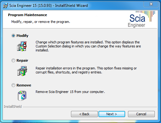 3. Odinstalování Scia Engineer 3.1 Odinstalování přes Přidat/Odebrat programy ve Windows Scia Engineer může být odinstalována jako jakýkoliv jiný program ve Windows: 1.