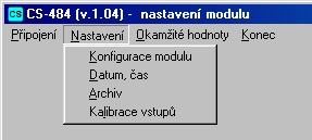 4.1. Připojení modulu: obr. 3 Pomocí tabulky uvedené na obr. 3 nastavujeme konfigurace připojení - adresu a přenosovou rychlost modulu. Přenosovou rychlost doporučujeme nastavit na 9600Bd.