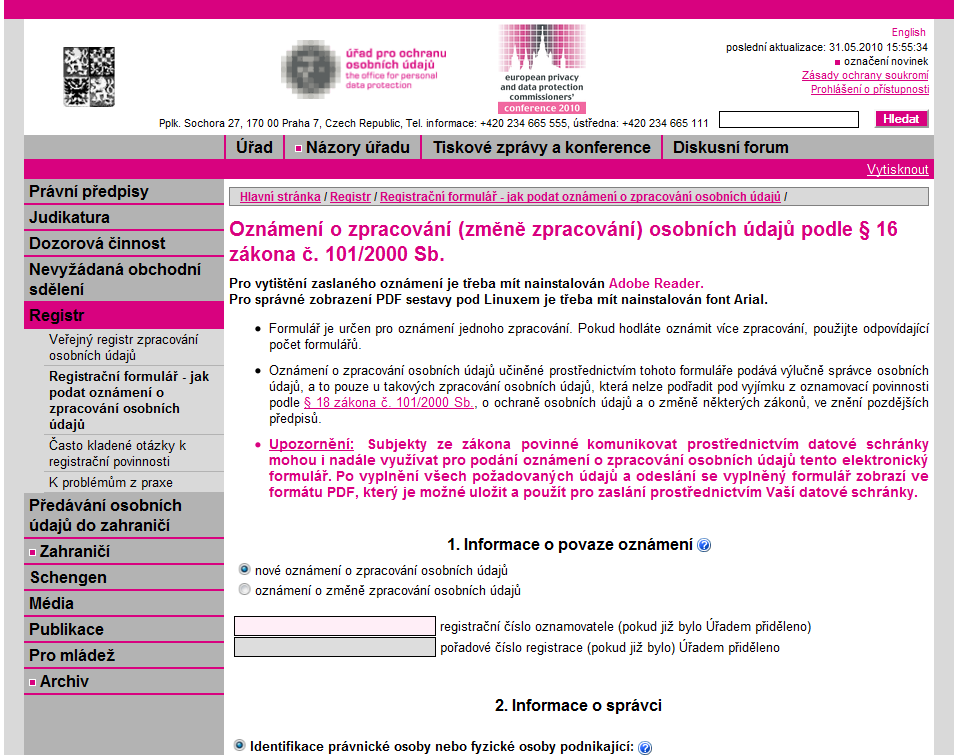 UTB ve Zlíně, Fakulta aplikované informatiky, 2012 81 Obr. 64. Registrační formulář.