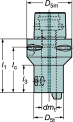 Adaptéry pro vrtáky Pro stopky Coromant Whistle Notch 391.