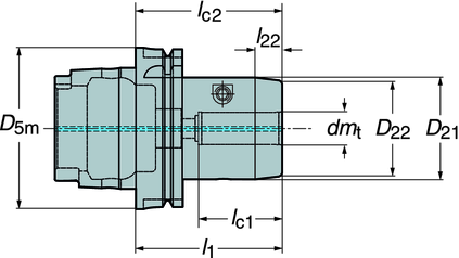 l1 = programovací délka Rozměry v mm, inch Řezná Velikost HSK Objednací kód kapalina 1) D5m dmt U D21 D22 l1 l22 lc1 lc2 BLQ 2) NBLQ 3) 63 392.410CD-63 20 096 1 63 20 63 59 96 17 52 70 2.0 2.5 25000 2.