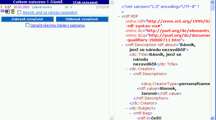 Pracovní formát: XHTML