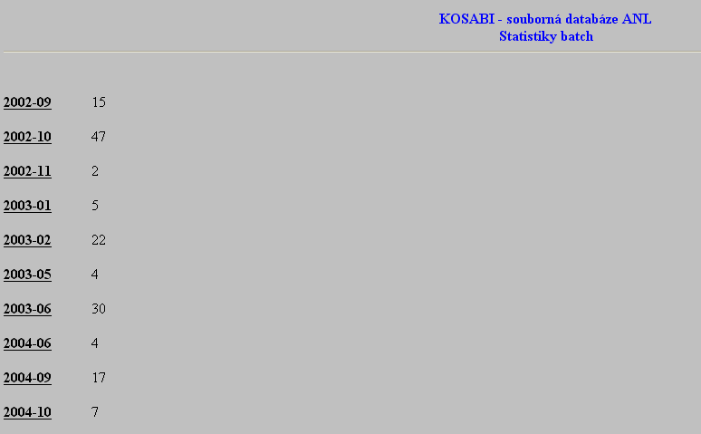 Nabídka různých kódů Import statistiky pouze pro registrované,