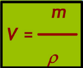 Výpočet hustoty hmotnost látky měřená v kg nebo g převodový trojúhelník