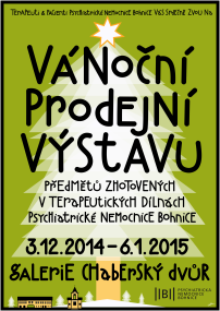 Od 3.12.2014 do 6.1.2015 se v Chaberském dvoře bude konat výstava Betlémů ze sbírky řezbářky Jarmily Haldové. Přijďte se určitě podívat. Od 3.12.2014 do 6.1.2015 navštivte Vánoční prodejní výstavu.