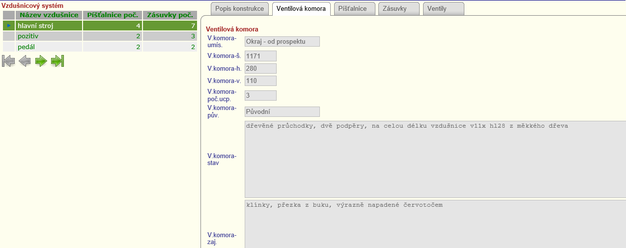 2.4.11.3 Ventilová komora Záložka Ventilová komora zobrazuje informace a rozměrech a provedení ventilové komory.