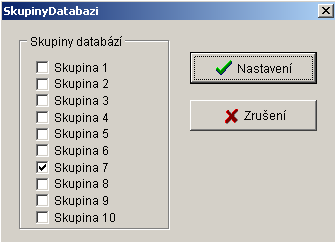 9.12.2 Skupiny databází Správce systému definuje skupiny databází, například podle dispečerských pracovišť. Těchto skupin může být v systému maximálně 10.