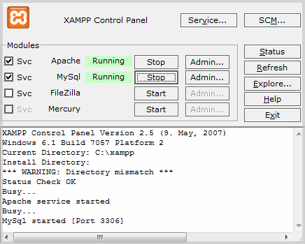 TIP: Do složky xampp/htdocs se umísťují www stránky. Toto nastavení je pro balík XAMPP výchozí, lze ho ale změnit.