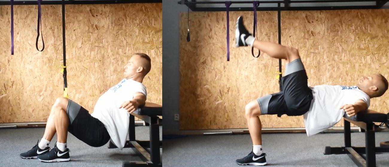 1. Bulgurian Split Squats (VIDEO zde): -zadní noha se při pohybu dolů přitahuje dozadu -při pohybu dolů si sedejte dozadu - váha není na přední noze -koleno nejde před špičku -protože je naším cílem