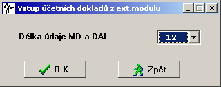 Při importu je pak možné zadat koeficient přepočtu importovaných dat. Hodnotové údaje (MD, DAL, základ DPH) budou tím koeficientem pronásobeny. (Např. přepočet zadaným kurzem.