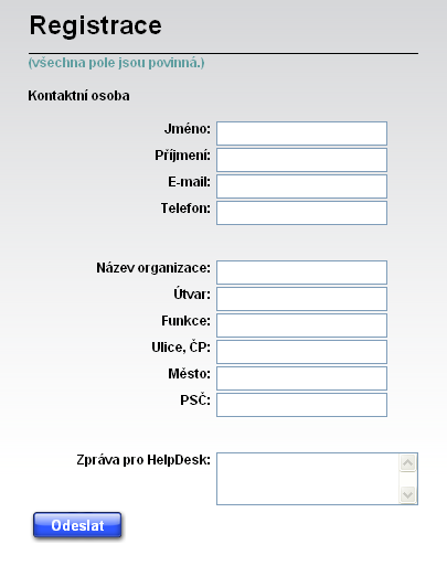 1 Registrace do HelpDesk Služba je přístupná na adrese http://portal.geostore.cz/helpdesk/.