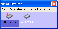 3. Chcete-li ACTIVslate zaregistrovat, klepněte v registračním programu na tlačítko Zaregistrovat a perem ACTIVpen vyberte na tabletu ACTIVslate tlačítko Zaregistrovat. 4.