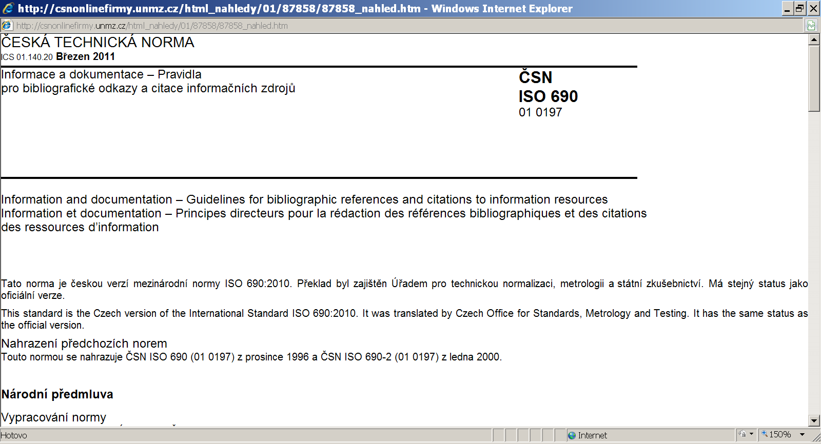 České technické normy - ČSN Mezinárodní