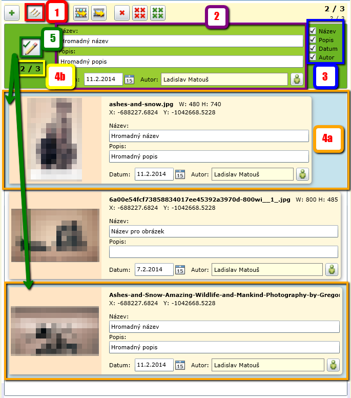 3. a. Zobrazení dialogového okna pro výběr datumu zobrazí b. Ruční vyplnění datumu 1.3.2.