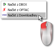 Downloadkey 75 7.4 Přenášení dat do počítače Doporučený průběh přenášení dat ze zařízení Downloadkey do počítače: 1. Spustit program TachoScan. 2.