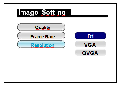 c. Rozlišení D1 704x576 VGA 640x576 QVGA 320x288 5.2.2 REC. Setting nastavení nahrávání Toto menu slouží k nastavení nahrávání.