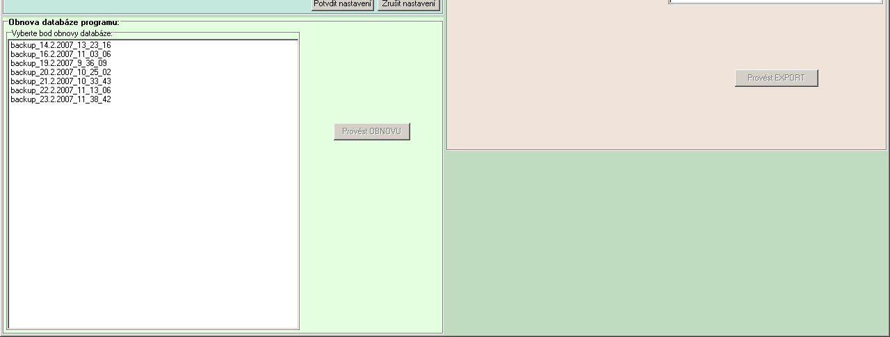 4.3 Panel Databáze Program má integrované nástroje pro práci s vnitřní databází i databázovými soubory dataloggeru.