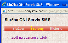 Webová aplikace ONI systému Po změně údajů kliknutím na tlačítko Ulož dojde k uložení zadaných údajů. V menu kliknutím na Služby se otevře záložka Služby objektu.