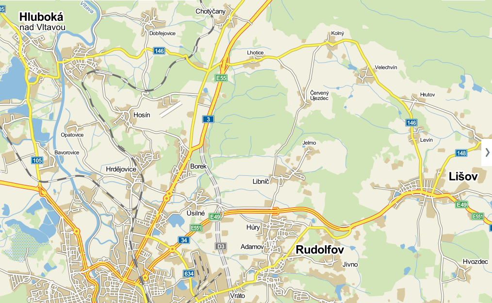 Obr. 6: Dopravní síť v území MAS Hlubocko - Lišovsko