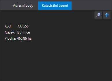 Jeden záznam a podrobná informace Widgets: Map, Editing, Legend,