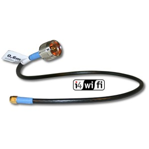 WaveCon: Pigtail 60 cm RSMA-N/male (RF240TriLAN) Koaxiální nízkoztrátový kabel Trilan RF240 s průměrem 6 mm pro propojení