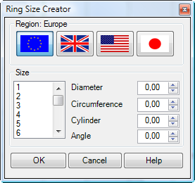 Ring Size Creator RhinoGold vytvoří základní kružnici, výchozí objekt pro modelování