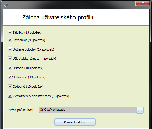 Codexis Uživatelská příručka 63 3.6 HISTORIE VYHLE 4.7 ČASOVÉ VYHLE 4.8 VYHLE PODLE Další možnosti uživatele 5.