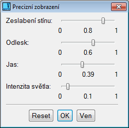 Kapitola 12. 3D modelování Nastavení stínování Nastavení kvality 3D zobrazování Nastavení OpenGL - OGL Nastavení kvality zobrazování 3D objektů.