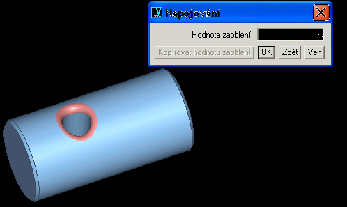 Kapitola 12. 3D modelování Změna hodnoty zaoblení Po změně tělesa se Booleovský strom přepočítá. U složitějších těles to může chvíli trvat.