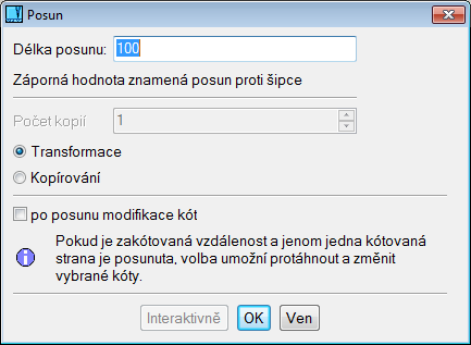 Kapitola 7. 2D kreslení dynamického způsobu se položky vybírají jako první a výsledná transformace se zadává dynamicky vlečením (strana 14).