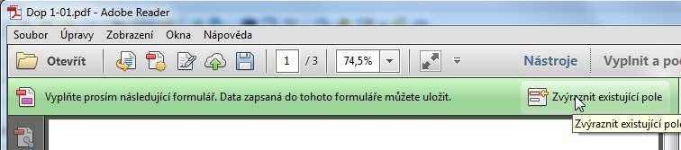 Po přihlášení do systému elektronického sběru výkazů se objeví následující obrazovka Zde je možné si stáhnout a uložit příslušný PDF formulář nebo jej