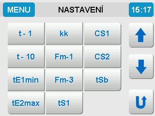 Zobrazení 2. teploty v režimu Hoření V případě, že jsou nainstalovány další teplotní čidla můžeme nastavit zobrazení další teploty na základní uživatelské obrazovce v režimu Hoření.