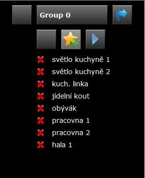 Světla lze do skupiny přidávat z následující web stránky: V horní části stránky je pole s názvem skupiny (Group 0).