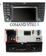 Připojte oba 12-ti pinové konektory a optický kabel k sadě kabelů a tuto následně k jednotce COMAND. 3. Jednotku připevněte zpět ke střednímu sloupku.