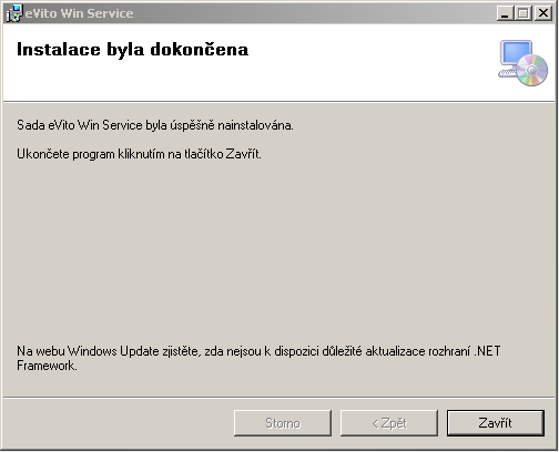 7) Pokračujeme v instalaci. Program evito Win Service se vás zeptá na připojení přes Proxy server. Pokud jste připojeni přes Proxy, automaticky vyplní IP adresu.