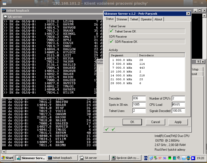 VE3NEA Skimmer Server Speciální serverová verze CW skimmeru až 7 pásem současně