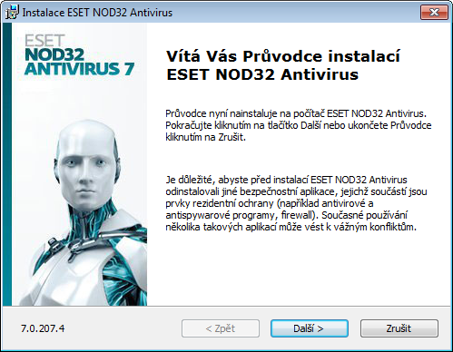 Instalace ESET NOD32 Antivirus obsahuje komponenty, které nemusí být kompatibilní s ostatními antivirovými produkty nainstalovanými na počítači.