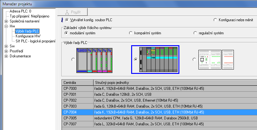 Programovatelné automaty TECOMAT TC700 Vývojové prostředí Mosaic umožňuje ruční i automatickou konfiguraci PLC TECOMAT TC700.